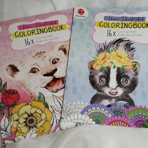 Illustrated Coloring Book Set‎ with Animal Designs